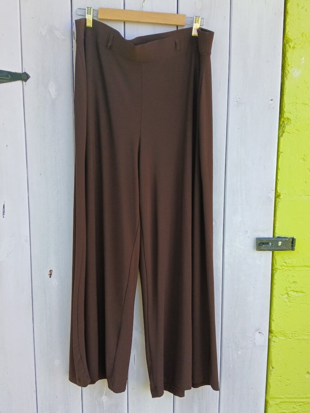 Notations Chocolate Brown Pull-on Pants 2X Wide Leg Slinky